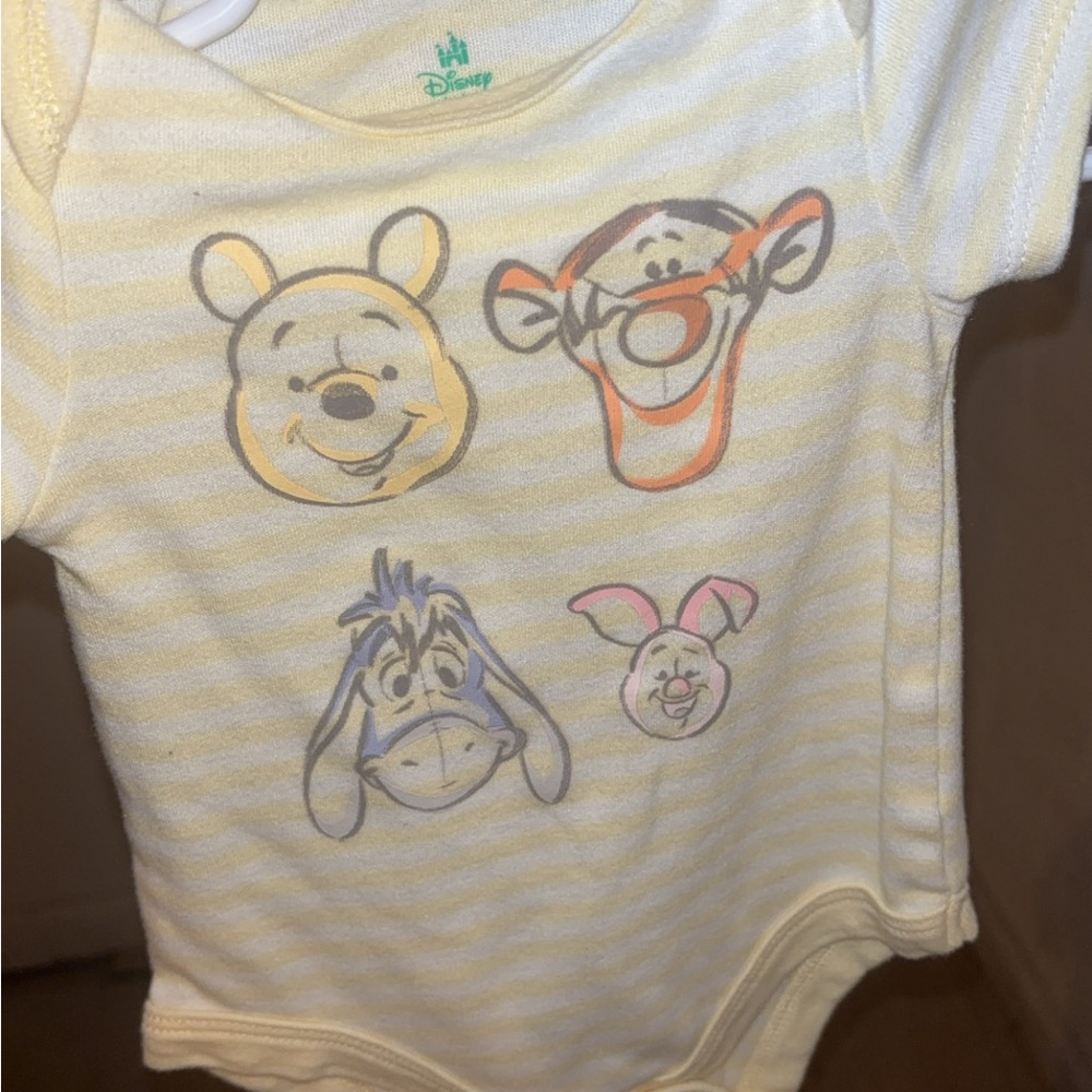 Disney Yellow Bodysuits with Classic Characters set